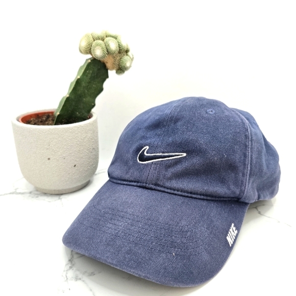 Nike Other - Nike | 90s navy canvas black logo sporty fitted baseball hat | MENS M